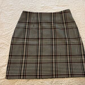 Houndstooth and Plaid Mini Skirt